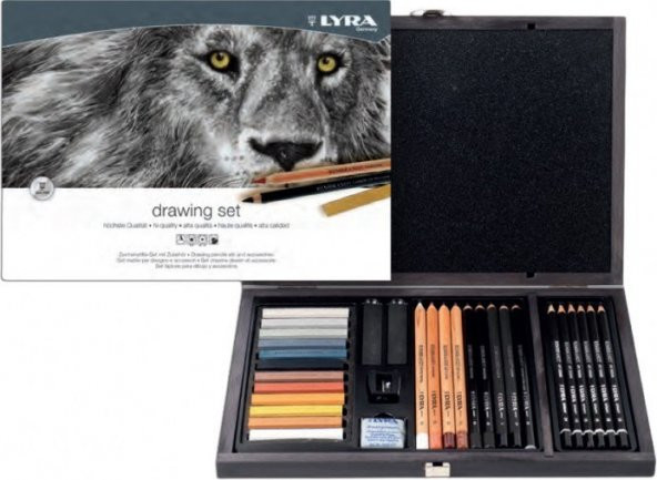 Lyra Drawing Çizim Seti 31 Parça Ahşap Kutulu ürün görseli 1