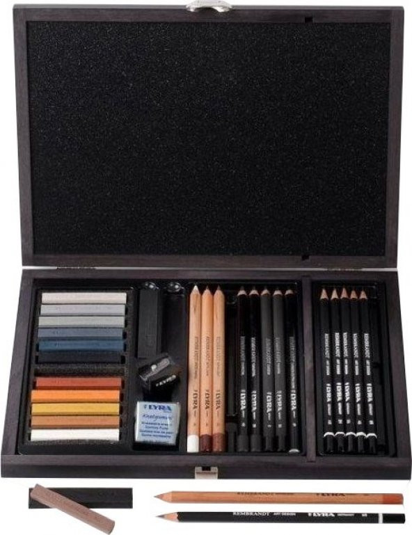 Lyra Drawing Çizim Seti 31 Parça Ahşap Kutulu - Resim 3