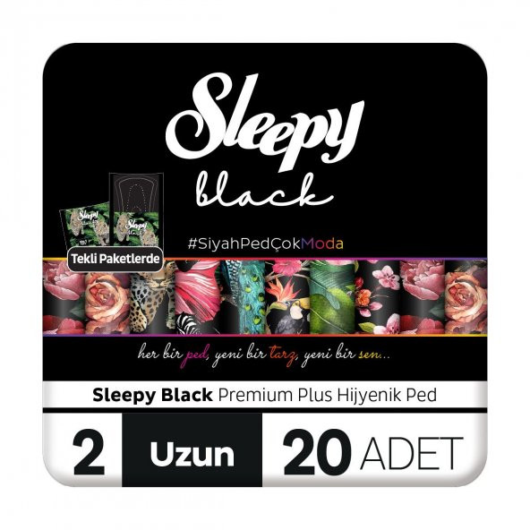 Sleepy Black Premium Plus Hijyenik Ped Uzun 20x5 100 Adet Ped