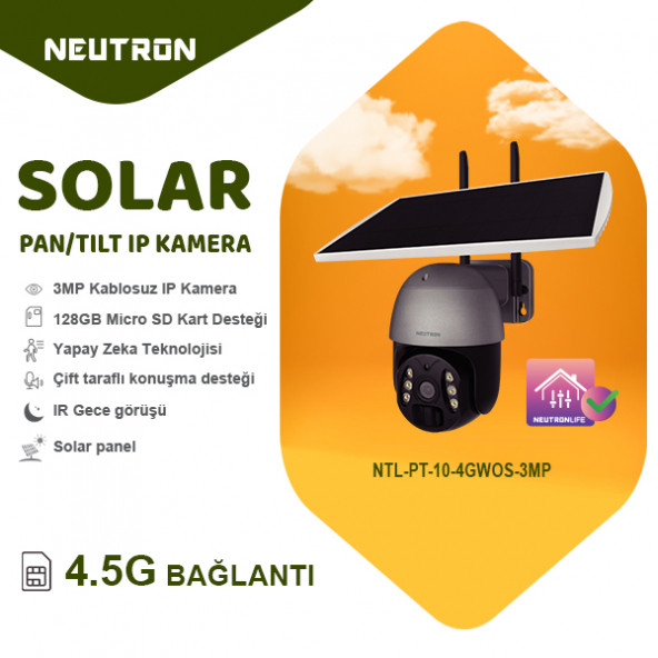 Neutron 3MP 4G Solar Güneş Enerjili IP Kamera - 4