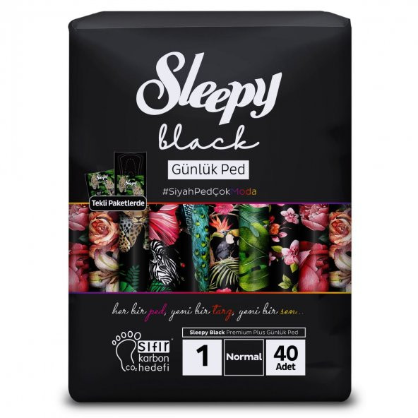 Sleepy Black Premium Plus Günlük Ped Normal 40 Adet Ped - 2