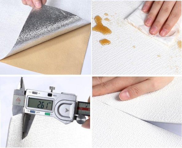 Renkli Duvarlar 50x280 Cm (1,4m2) Keten Sarısı Kendinden Yapışkanlı Duvar Kağıdı   Dokulu Esnek Silinebilir - Resim 4