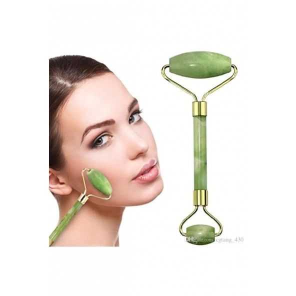 Orijinal Yeşim Taşı Jade Roller Çift Taraflı Yüz ve Vücut Yenileme ve Masaj Aleti - 4