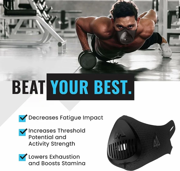 TRAININGMASK Egzersiz Eğitim Maskesi 3.0 Nefes Alabilen Kardiyo Maskesi - 4