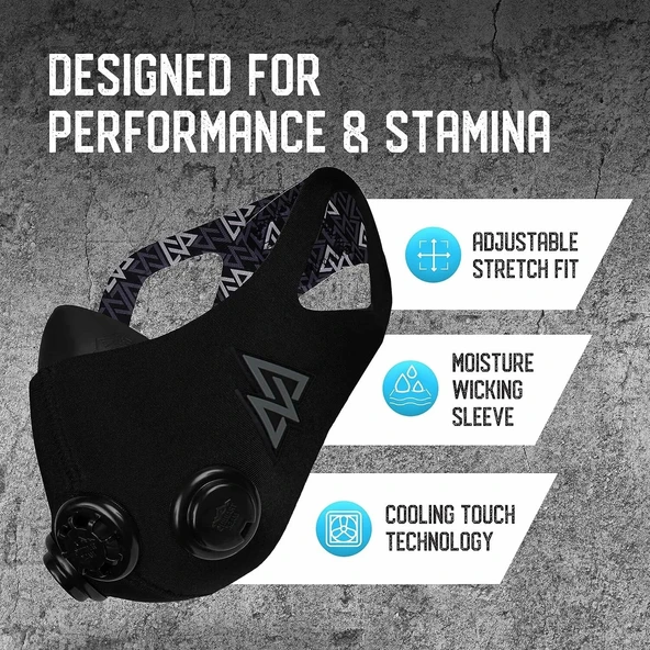 TRAININGMASK Yükseklik Eğitim Maskesi 2.0 - Fitness, Antreman - Siyah - 2