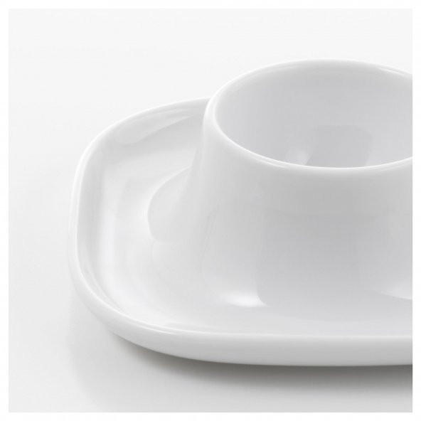 2 Adet Yumurtalık, Beyaz Renk 10x10 cm MeridyenDukkan Feldispat Porselen Kalvaltı Sunumluğu - 3