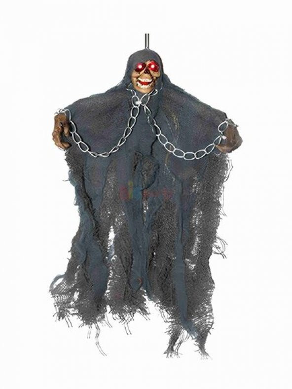 Halloween İskelet Korkuluk Işıklı Sesli 30 Cm Mavi ürün görseli 1