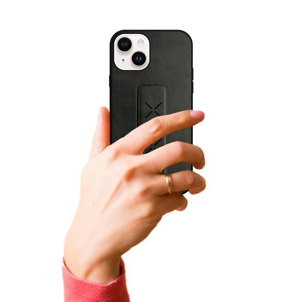 iPhone 14 Kılıf Hialus Stant Tutuculu Deri Kapak - 11