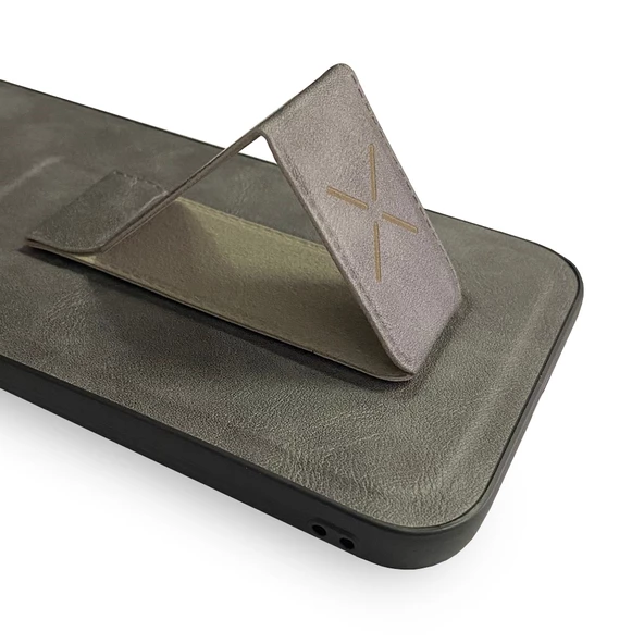 iPhone 14 Plus Kılıf Hialus Stant Tutuculu Deri Kapak - 12