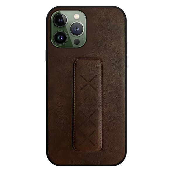 iPhone 13 Pro Max Kılıf Hialus Stant Tutuculu Deri Kapak - 4