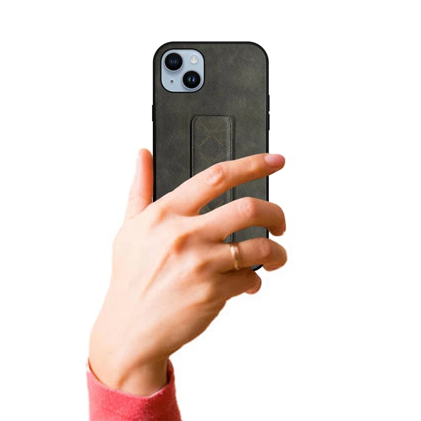 iPhone 14 Plus Kılıf Hialus Stant Tutuculu Deri Kapak - 3