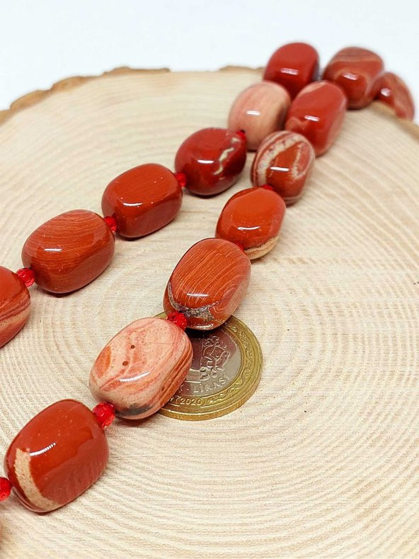 Jasper Taşı Şekilli YARIM Dizi (39825) (18 cm Uzunluğundadır) - Resim 2