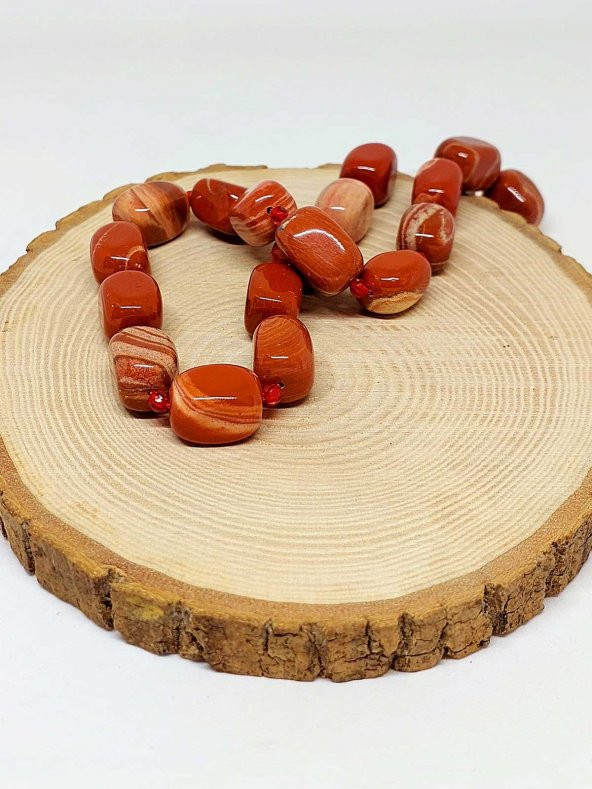 Jasper Taşı Şekilli YARIM Dizi (39825) (18 cm Uzunluğundadır) - Resim 3