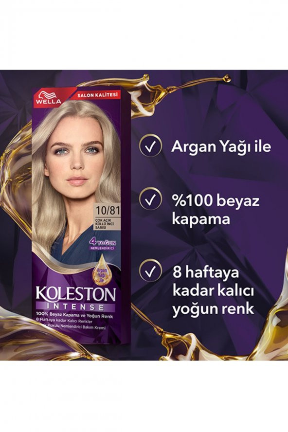 Koleston Intense Saç Boyası 10/81 Çok Açık Küllü İnci Sarısı - Salon Kalitesi - 5