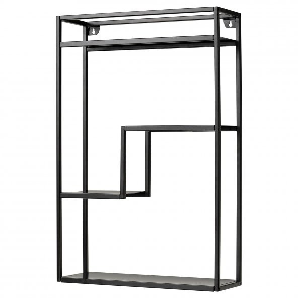 Salon-Mutfak Dekorasyon Duvar Rafı,MeridyenDukkan Antrasit Renk 40x60 cm Sergi-Obje-Kitap Rafı