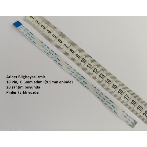 Awm 20624 80C 60V Vw-1 Flex kablo  18 Pin, 20 santim Ters Flex 18-0.5-20B - 2