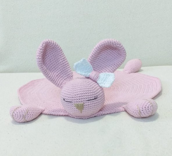 Şirin Uykucu Tavşan Uyku Arkadaşı Amigurumi Organik Oyuncak - 3