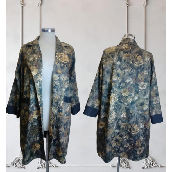 DESENLİ JEANS TRENÇKOT - 2
