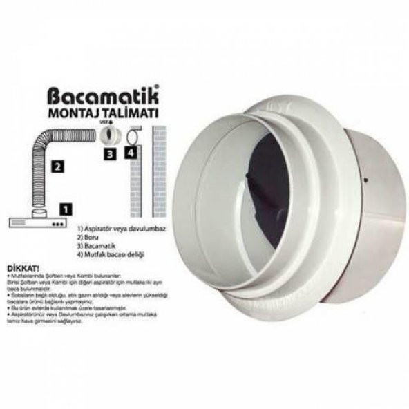 Bacamatik Baca Klapesi Folyo Bant ve Aspiratör Borusu 3 mt Set - 4
