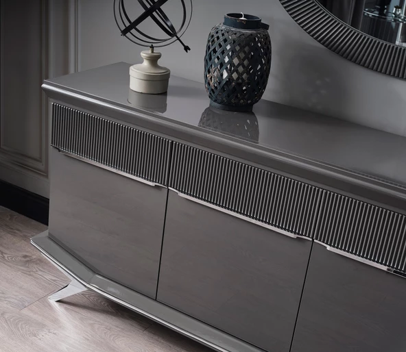 ASYA GÜMÜŞ MDF YEMEK ODASI TAKIMI - Resim 5