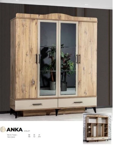 ANKA 4 KAPILI DOLAP ürün görseli 1