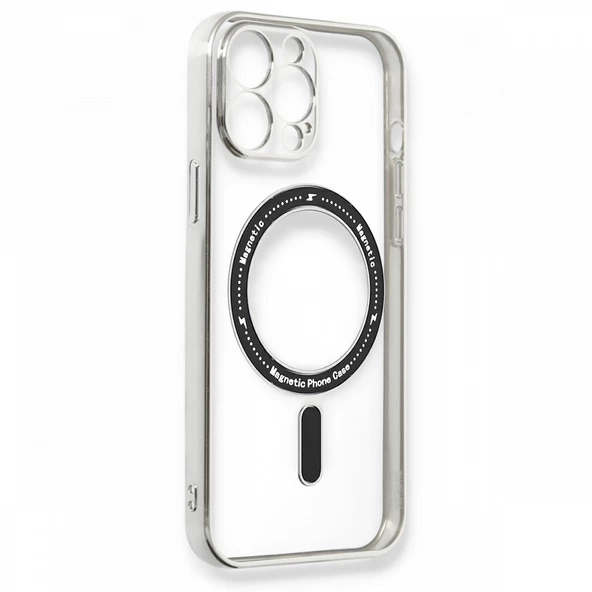 iPhone 12 Pro Max Kılıf Magsafe Özellikli Gold Seri Lazer Silikon Kapak - Resim 6