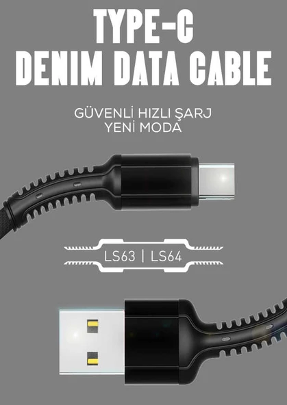 Zore LS63 100CM Hasir Type-C Usb Kablo - 8