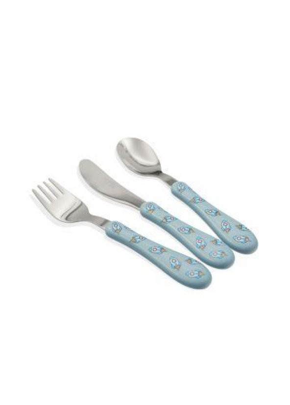 The Mia Bebek Çatal Kaşık Bıçak Takımı Rocket 3 Parça CKB0218
