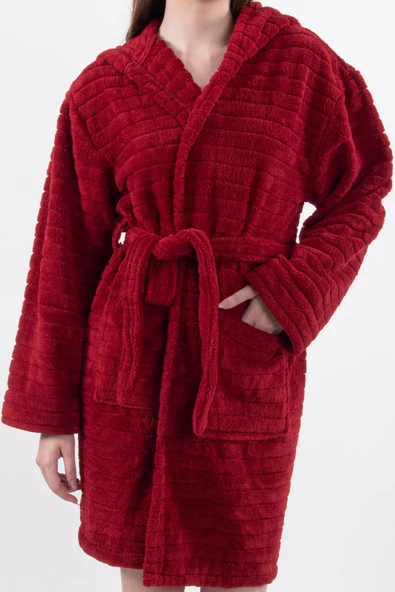 Comfy | Kapşonlu Wellsoft Peluş Bornoz Sabahlık | Robdeşambr Kadın Bornoz - 7