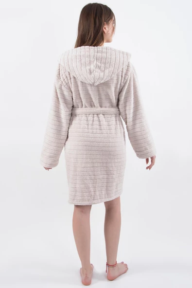 Comfy | Kapşonlu Wellsoft Peluş Bornoz Sabahlık | Robdeşambr Kadın Bornoz - 2