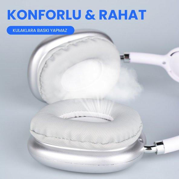 KNY P9 Ayarlanabilir Renkli Kulak Üstü Bluetoothlu Kulaklık Gri - 4