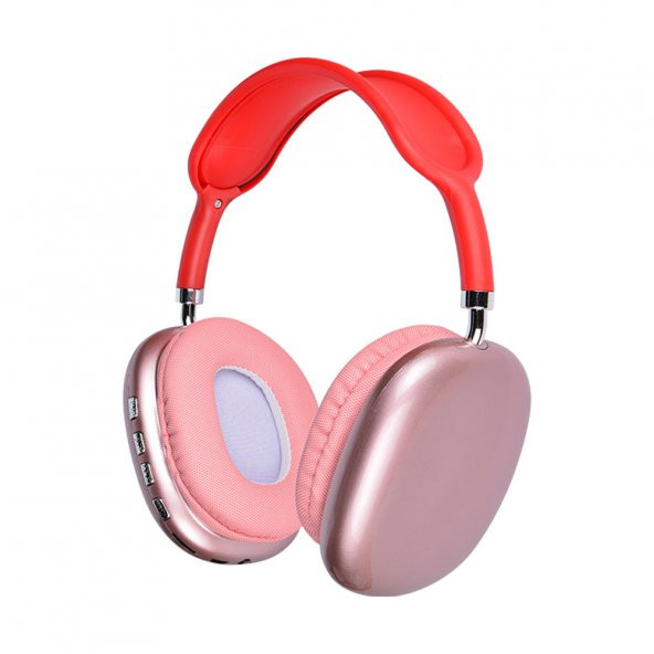 KNY P9 Ayarlanabilir Renkli Kulak Üstü Bluetoothlu Kulaklık Pembe