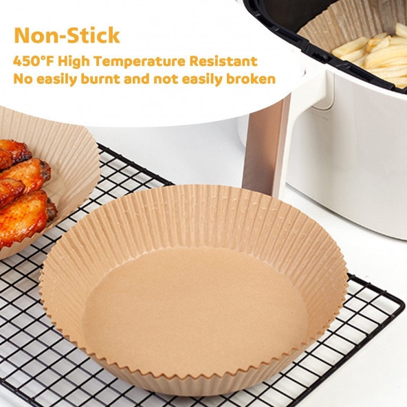 Xl Modeller Için Airfryer Pişirme Kağıdı Fritöz Yağlı Kağıt 200 Adet Çift Taraflı Yağlı Kağıt 16cm - 6