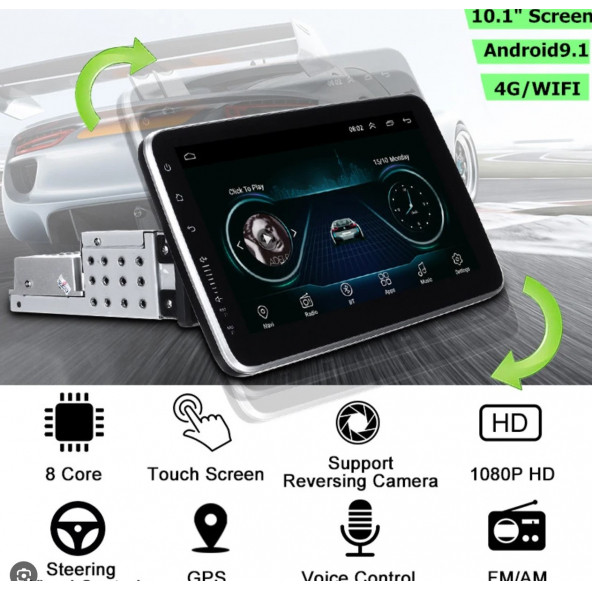 Drivetech Android Tek Din 10 Inch Car Play Özellikli Universal Multimedia Teyp 2 Gb Ram 360 üniversal - 4