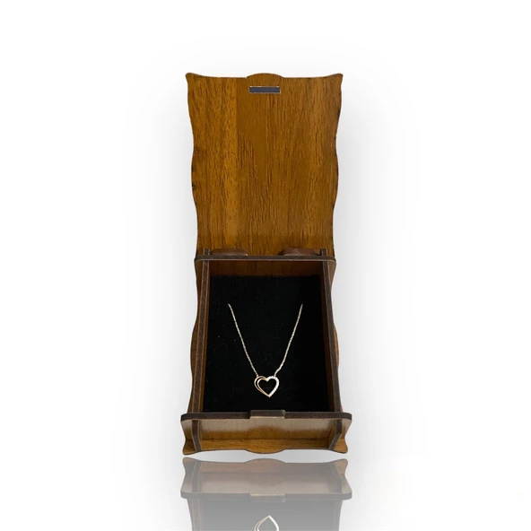 Yarım Taşlı Altın Kalp - Resim 2