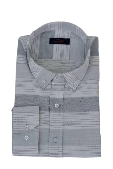 Erkek Silim Fit Pano Çizgili Gömlek BGL-ST03097 - 11