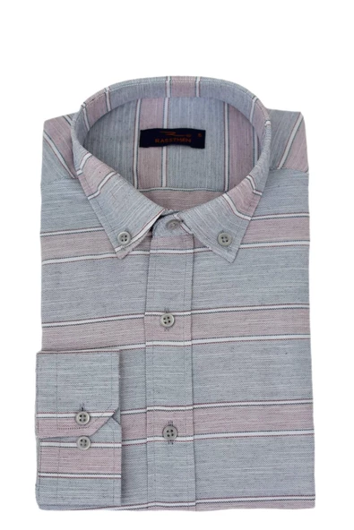 Erkek Silim Fit Pano Çizgili Gömlek BGL-ST03098 - Resim 3