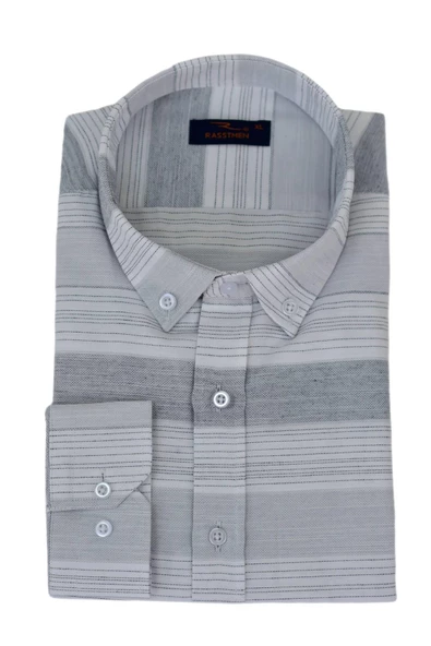 Erkek Silim Fit Pano Çizgili Gömlek BGL-ST03097 - 3
