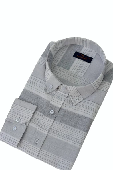 Erkek Silim Fit Pano Çizgili Gömlek BGL-ST03097 - 8