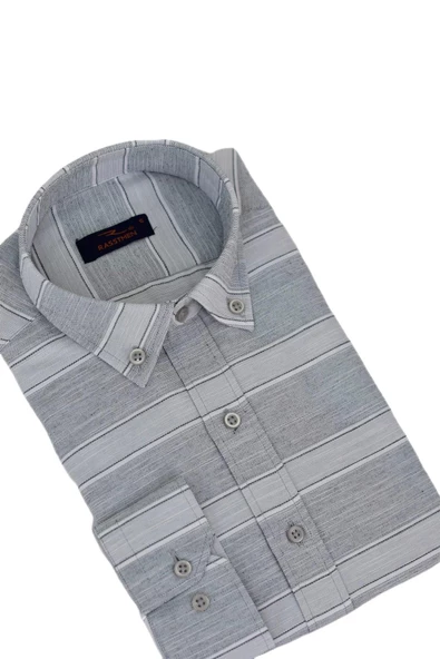 Erkek Silim Fit Pano Çizgili Gömlek BGL-ST03098 - Resim 6