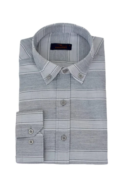 Erkek Silim Fit Pano Çizgili Gömlek BGL-ST03098 - Resim 12