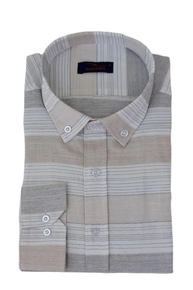 Erkek Silim Fit Pano Çizgili Gömlek BGL-ST03097 - 4