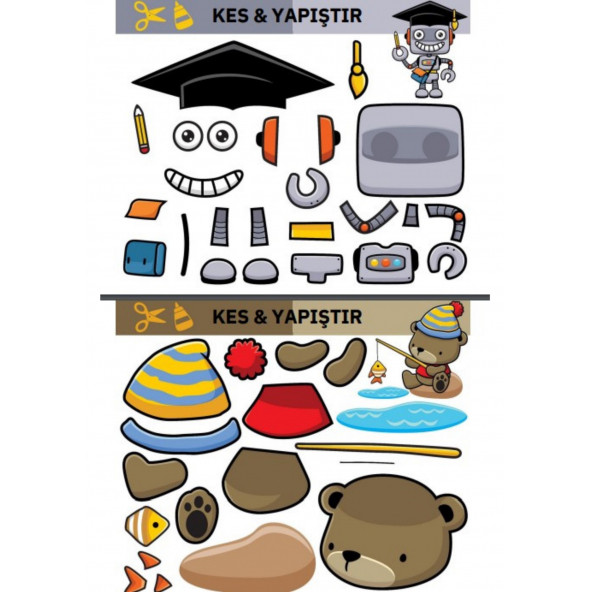 Kes Birleştir YAPIŞTIR Etkinlik Kitabı (2-7 Yaş İçin) - 2