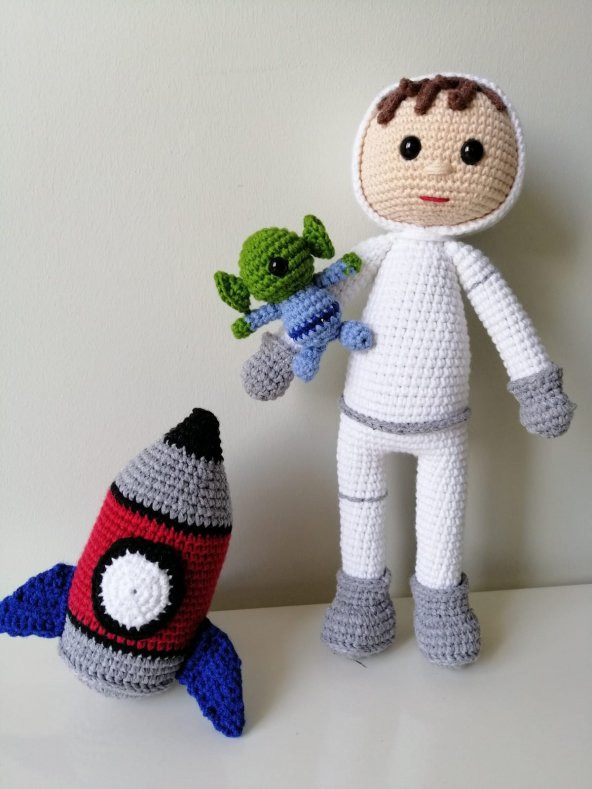 Astronot Furkan ve Uzay Takımı Amigurumi Organik Oyuncak - 2