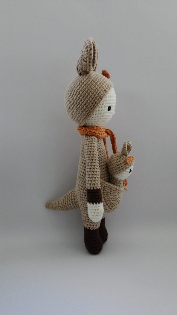 Bebekli Kanguru Amigurumi Organik Oyuncak - 2
