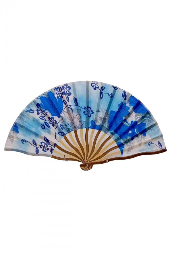 Japon Bambu Kumaş Yelpaze Çanta Boy Stant Hediyeli No.72 - 5