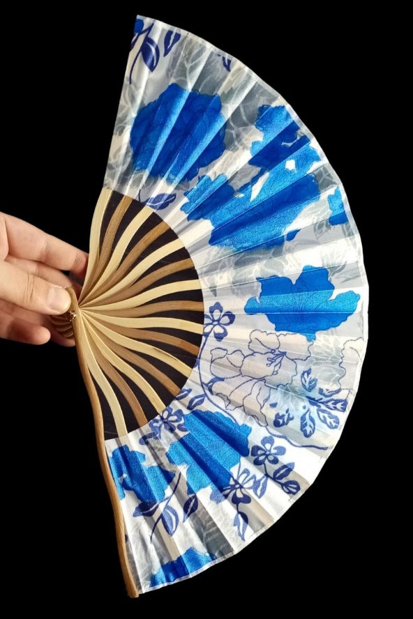 Japon Bambu Kumaş Yelpaze Çanta Boy Stant Hediyeli No.74 - 6
