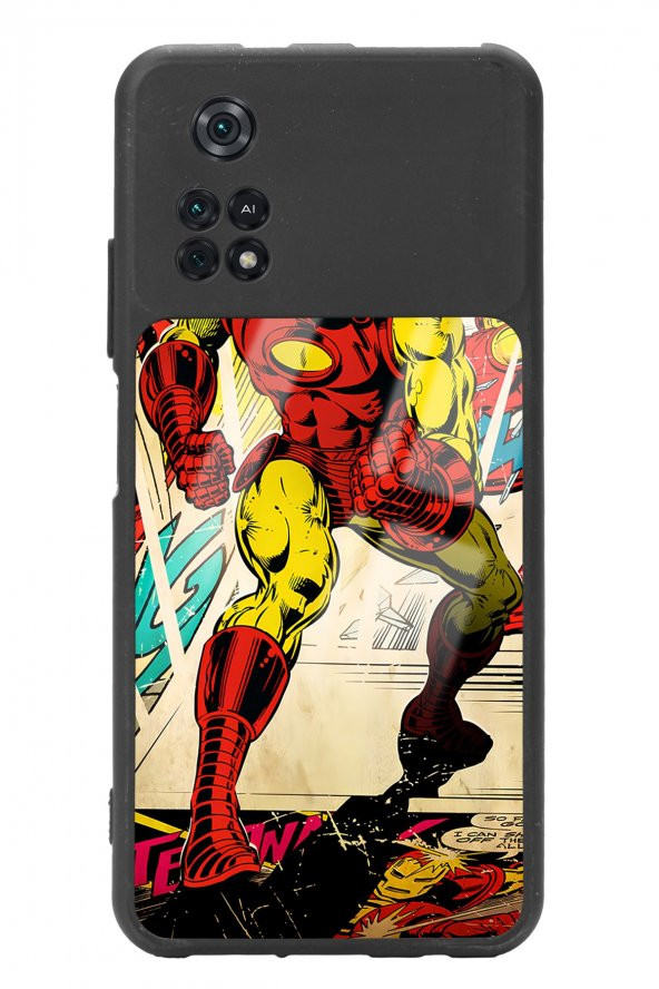 Spoyi Poco M4 Pro Iron Man Demir Adam Tasarımlı Glossy Telefon Kılıfı