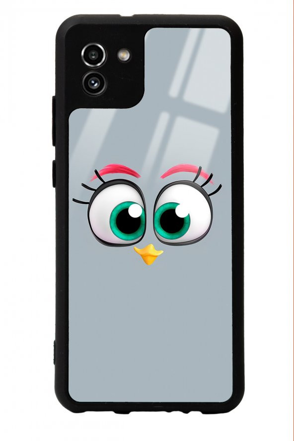 Spoyi Samsung A-03 Grey Angry Birds Tasarımlı Glossy Telefon Kılıfı