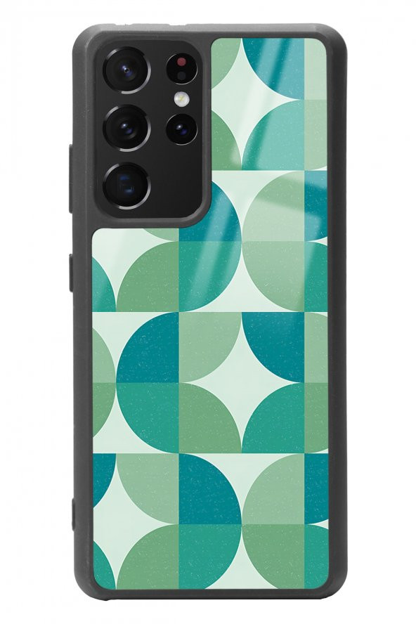 Spoyi Samsung S-21 Ultra Retro Green Duvar Kağıdı Tasarımlı Glossy Telefon Kılıfı